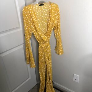 Jumpsuit yellow poka dot
